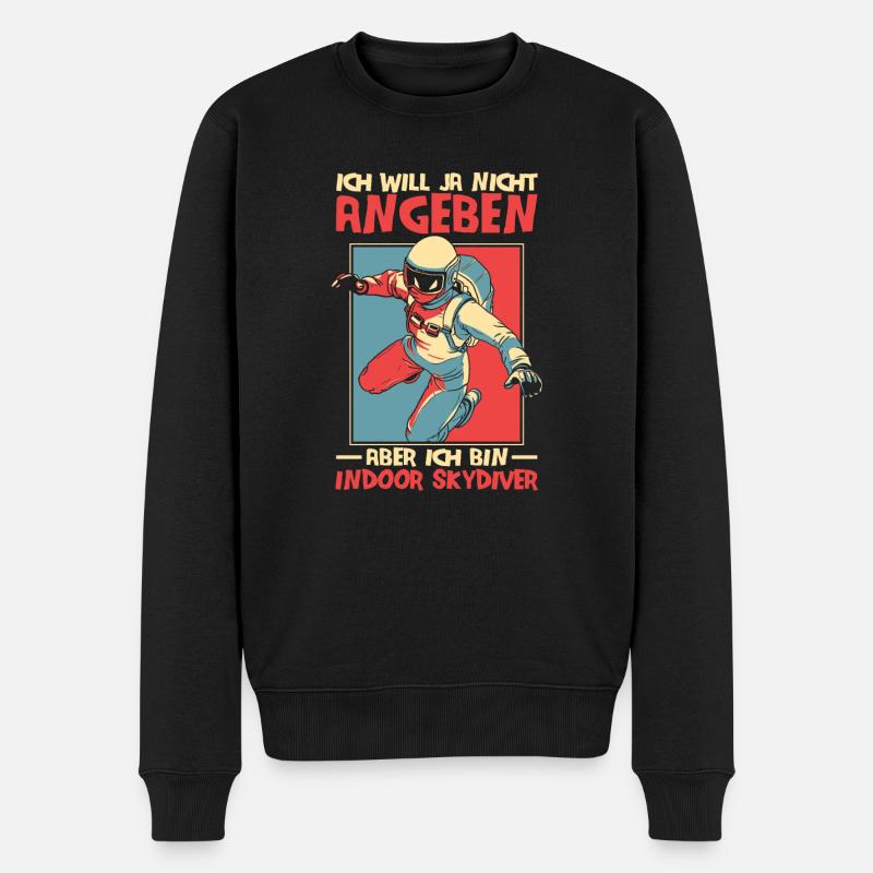 Indoor Skydiving Witzig - Männer Premium Bio Pullover - Schwarz
