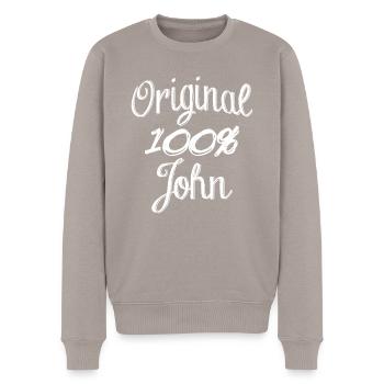 Original 100% John - Männer Premium Bio Pullover - Taupe - Vorne - Nico (187cm)