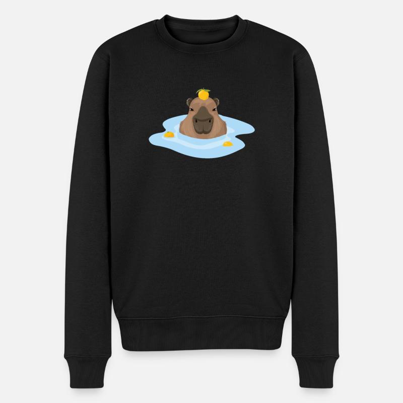 Capybara Geschenk Idee Meme Wasserschwein Capybara - Männer Premium Bio Pullover - Schwarz