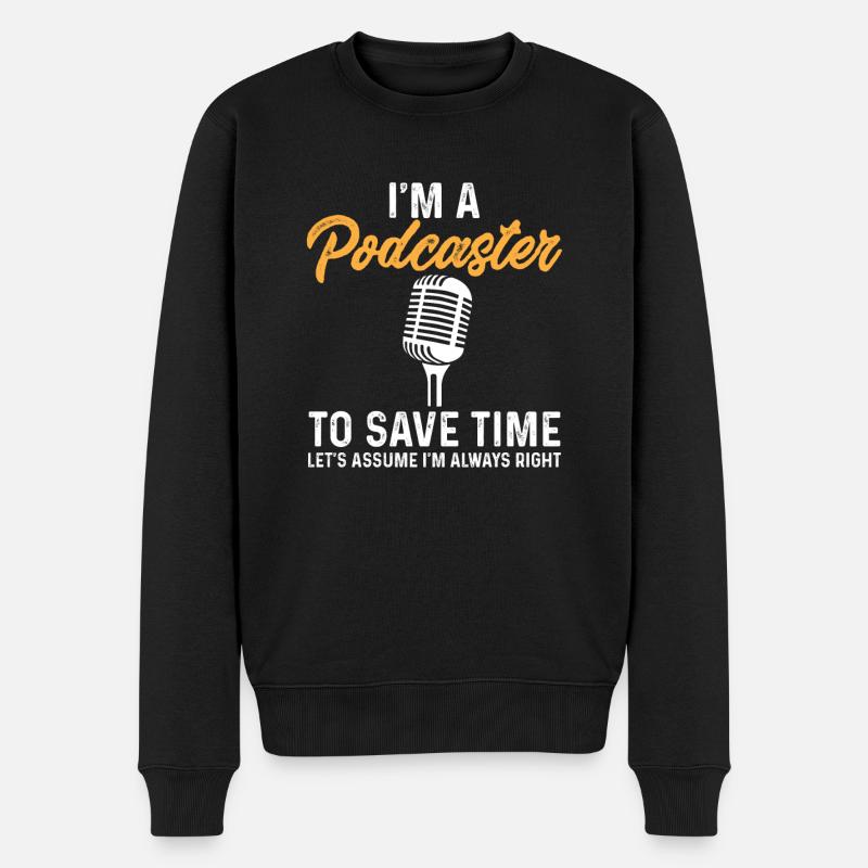 Podcaster Podcast - Männer Premium Bio Pullover - Schwarz