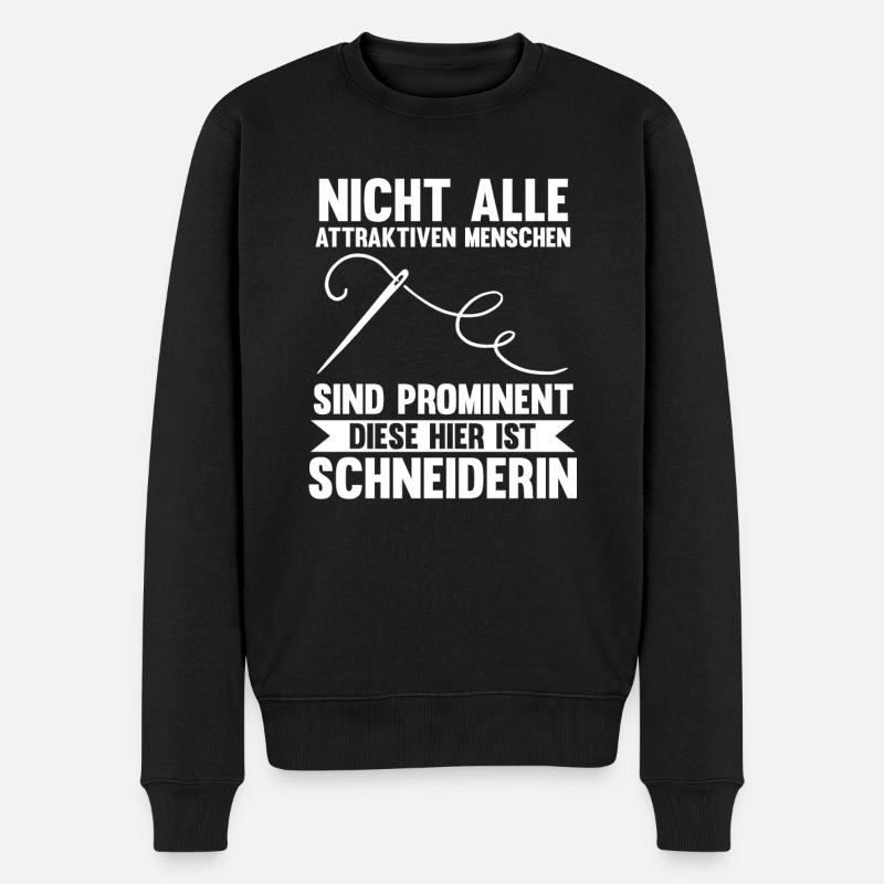 Näher Schneiderin - Männer Premium Bio Pullover - Schwarz