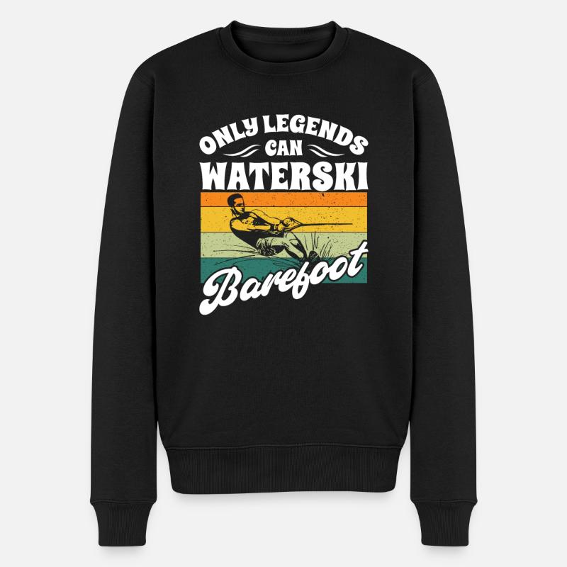 Barefoot Waterskiing - Männer Premium Bio Pullover - Schwarz