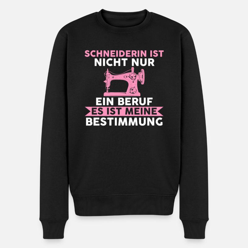Näher Schneiderin - Männer Premium Bio Pullover - Schwarz