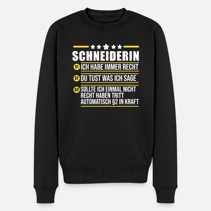 Näher Schneiderin - Männer Premium Bio Pullover - Schwarz