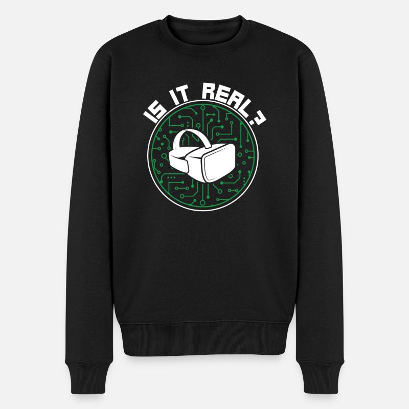 Virtual Reality VR Gift - Men's Premium Organic Jumper - black
