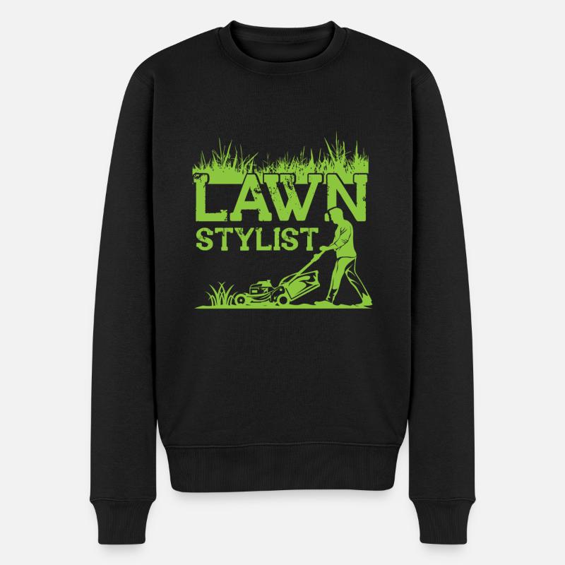 Rasenmäh Motiv I Rasenmäher für Gärtner - Männer Premium Bio Pullover - Schwarz