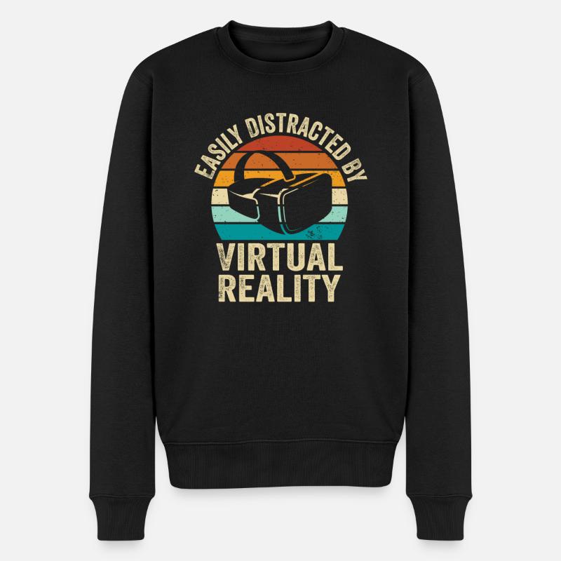 Virtual Reality VR Geschenk - Männer Premium Bio Pullover - Schwarz