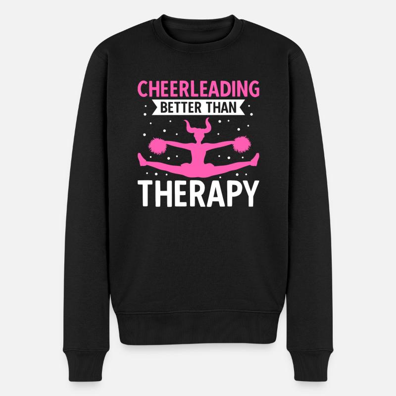 Cheerleading Better Than Therapy - Männer Premium Bio Pullover - Schwarz