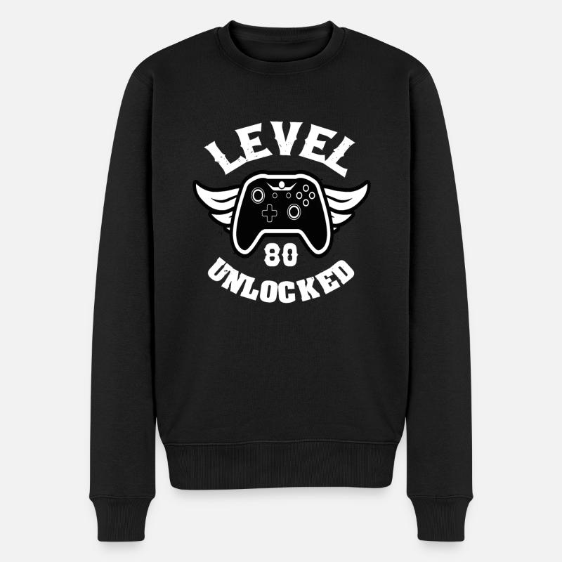 Niveau 80 Débloqué 80 Anniversaire - Pull Premium bio Homme - noir