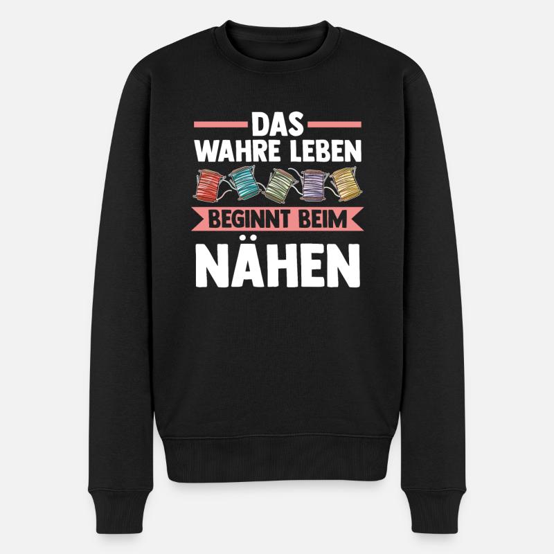 Schneidern Nähen - Männer Premium Bio Pullover - Schwarz