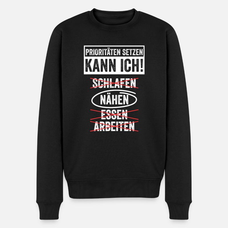 Schneidern Nähen - Männer Premium Bio Pullover - Schwarz