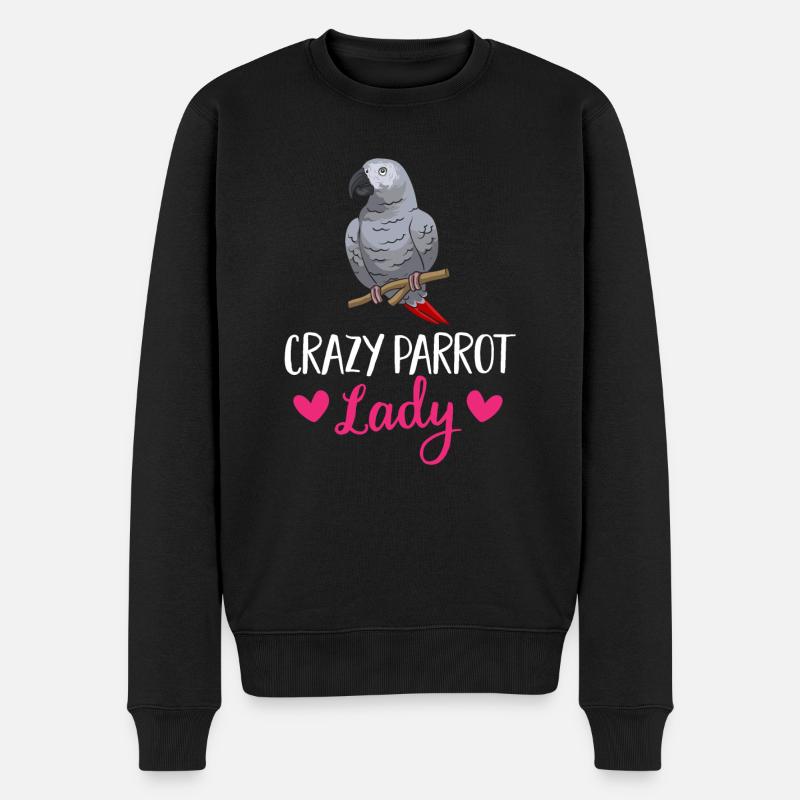 Graupapagei African Grey Parrot Papagei - Männer Premium Bio Pullover - Schwarz