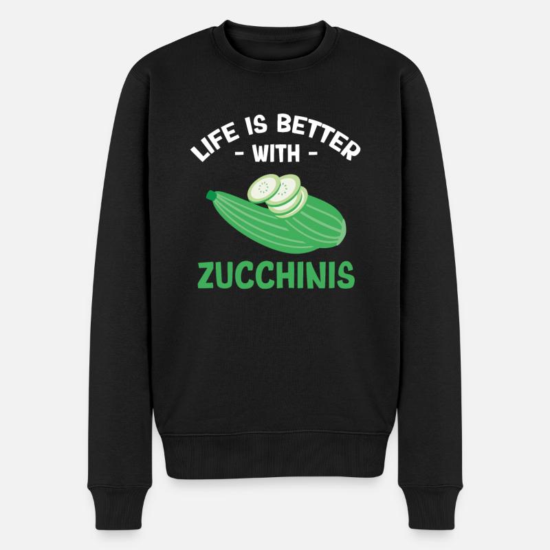 Zucchini - Männer Premium Bio Pullover - Schwarz