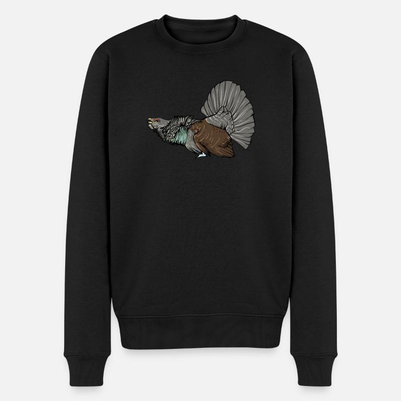 Auerhahn I Hühnervogel Auerhuhn Motiv für Jäger - Männer Premium Bio Pullover - Schwarz