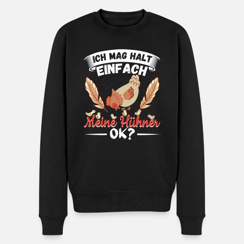 Hühner Hühnerstall ich mag halt Hühner ok? - Männer Premium Bio Pullover - Schwarz
