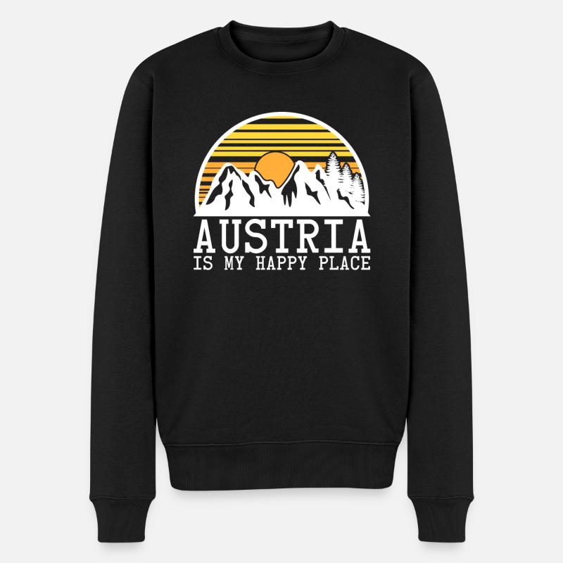 Österreich - Männer Premium Bio Pullover - Schwarz