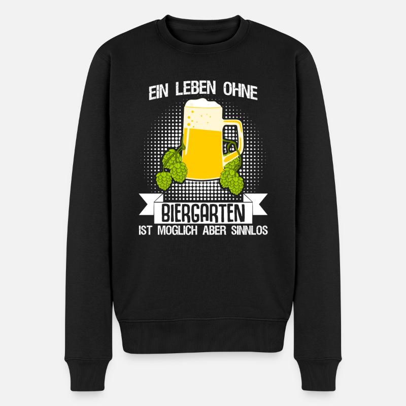 Biergarten Biertrinker Bier Bierkrüge - Männer Premium Bio Pullover - Schwarz