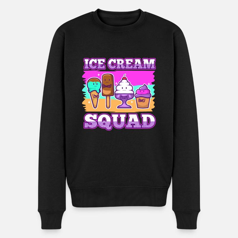 Ice cream squad - Männer Premium Bio Pullover - Schwarz