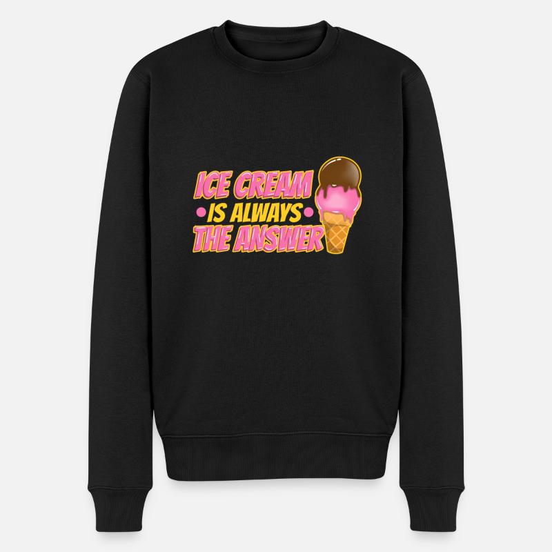 Ice cream is always the answer - Männer Premium Bio Pullover - Schwarz