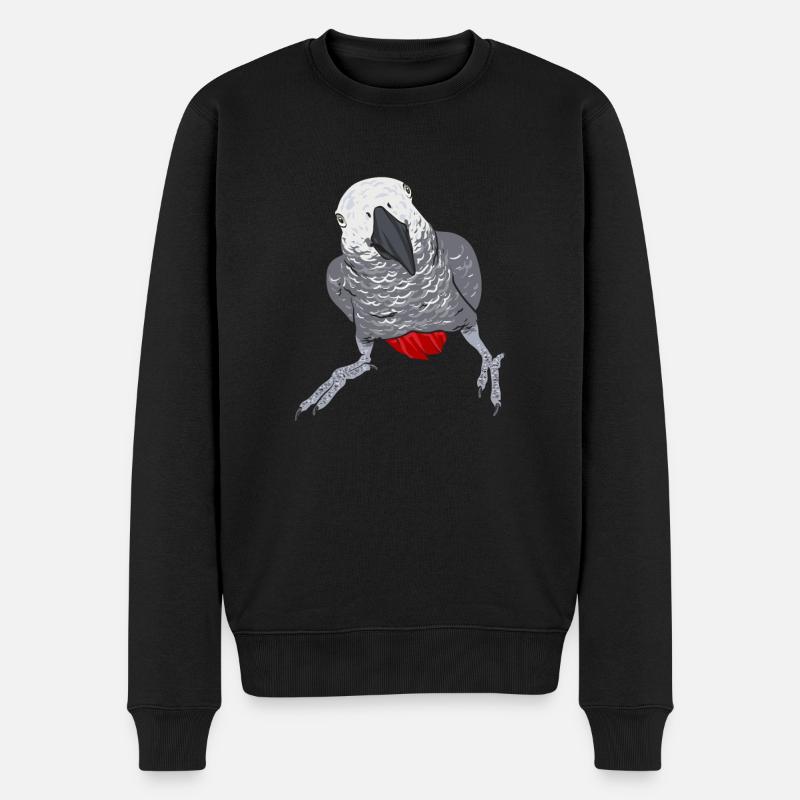 Graupapagei African Grey Parrot Papagei - Männer Premium Bio Pullover - Schwarz