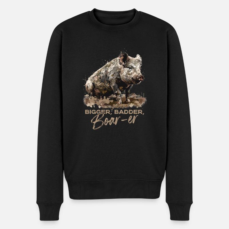 Bigger Badder Boar-er - Männer Premium Bio Pullover - Schwarz