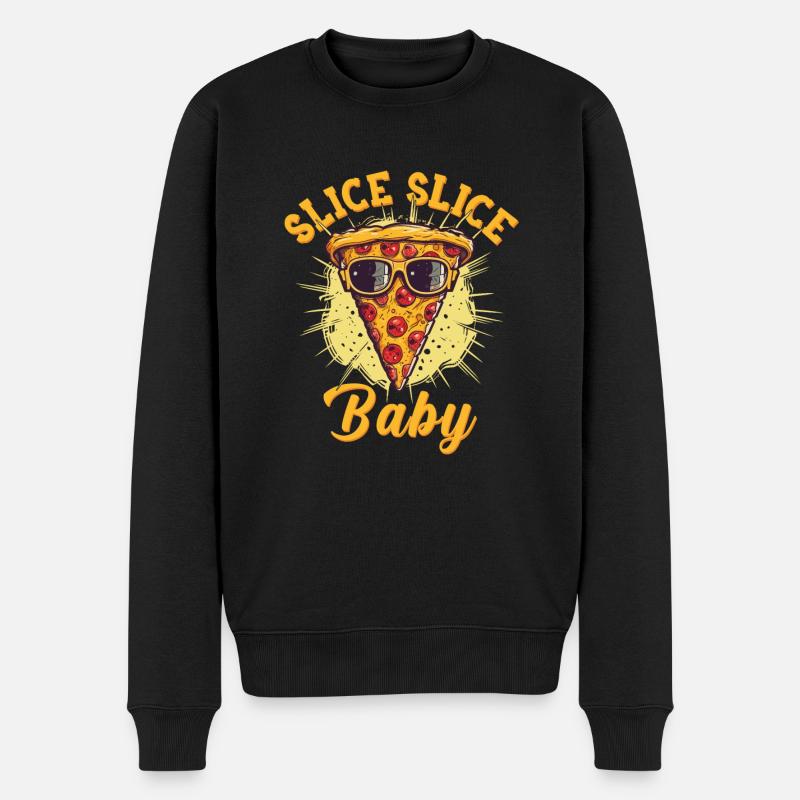 Slice Slice Pizza Sonnenbrille Pizzeria - Männer Premium Bio Pullover - Schwarz