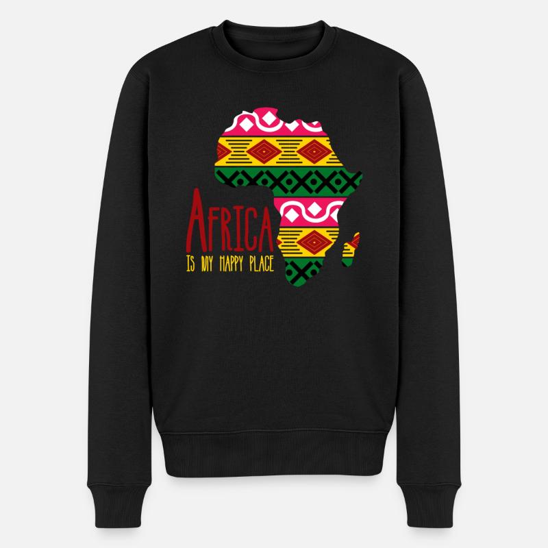 Afrika afrikanische Kleidung - Männer Premium Bio Pullover - Schwarz