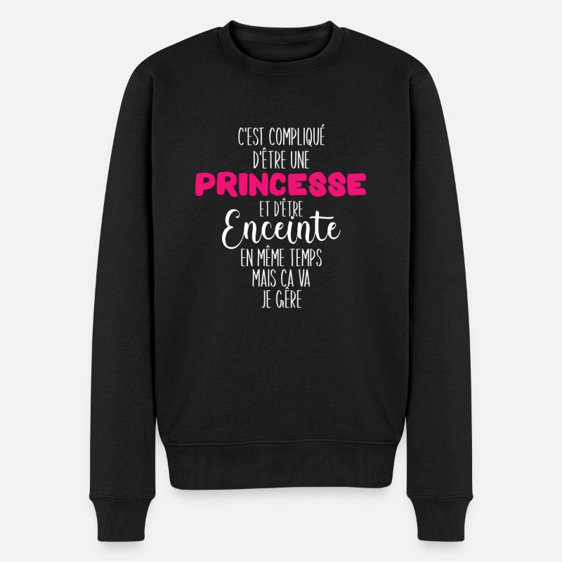 Idée Cadeau Future Maman Enceinte - Pull Premium bio Homme - noir