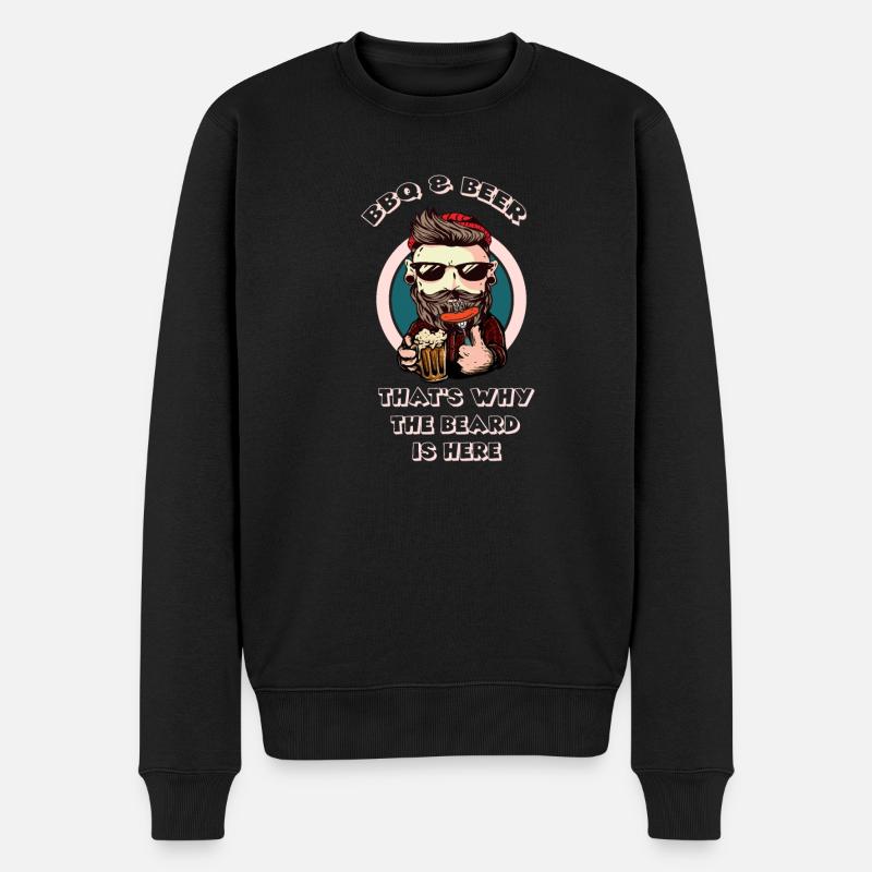 Bart Vollbart - Männer Premium Bio Pullover - Schwarz