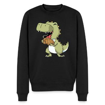 T-Rex Waffeln - Männer Premium Bio Pullover - Schwarz - Vorne - Nico (187cm)