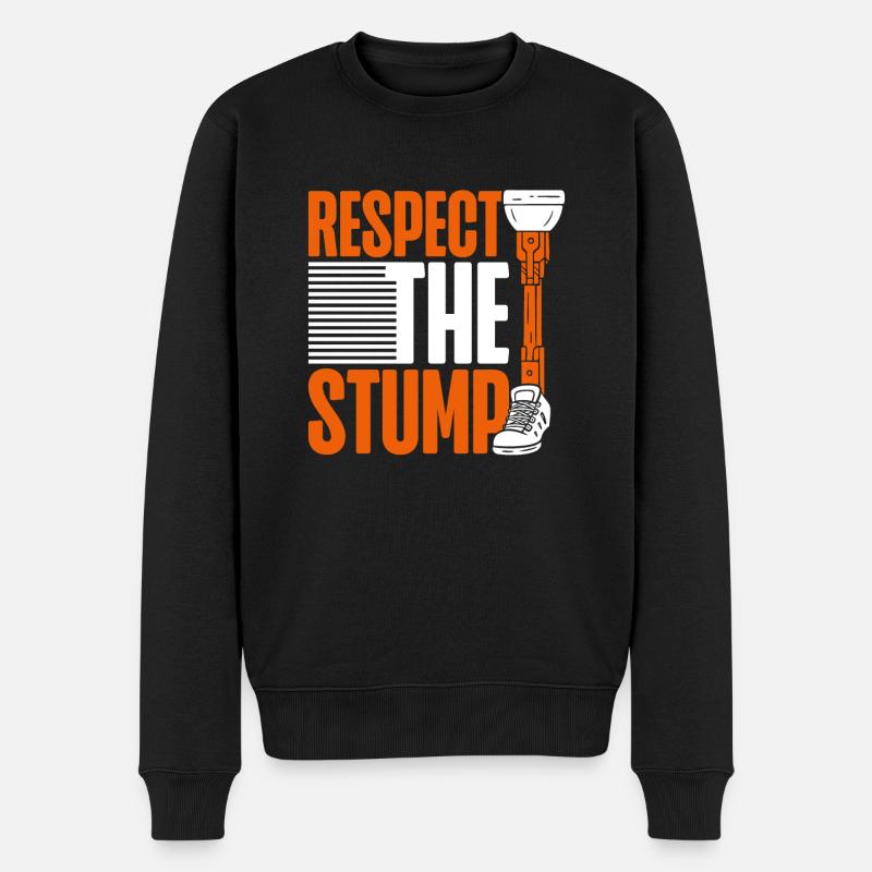 Beinprothese Respect The Stump - Männer Premium Bio Pullover - Schwarz