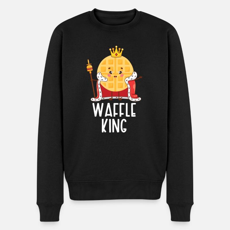 Waffelkönig - Männer Premium Bio Pullover - Schwarz