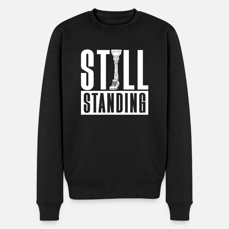 Beinprothese Still Standing - Männer Premium Bio Pullover - Schwarz