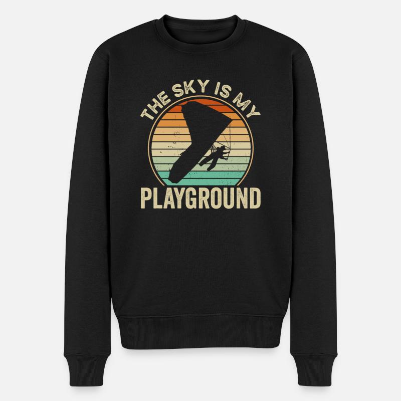 Der Himmel Ist Mein Spielplatz - Männer Premium Bio Pullover - Schwarz