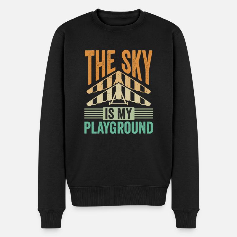 Der Himmel Mit Gleiter Ist Mein Spielpla - Männer Premium Bio Pullover - Schwarz
