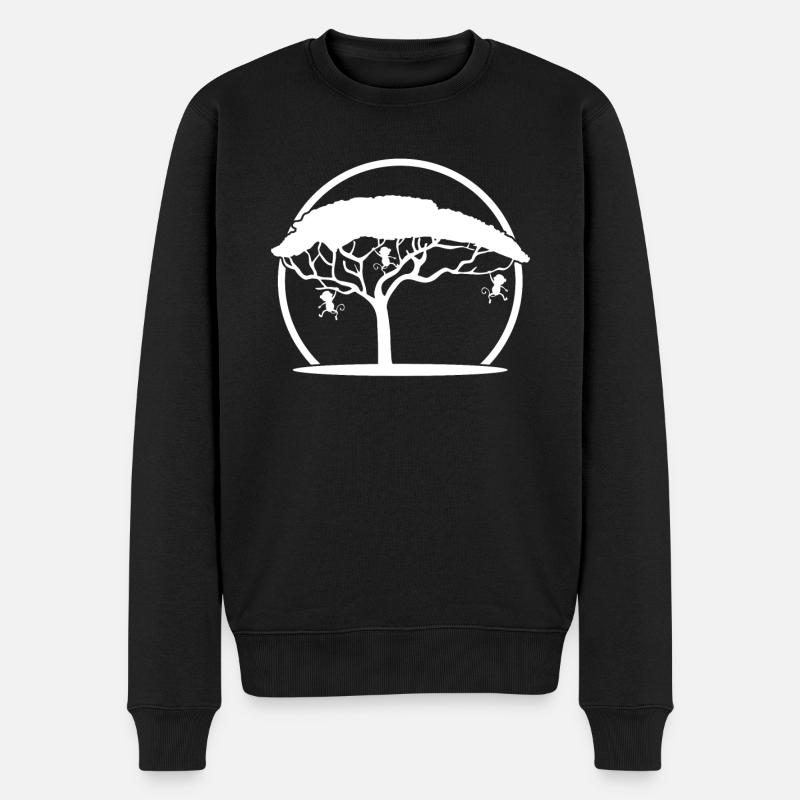 Singe dans l’arbre Singe - Pull Premium bio Homme - noir