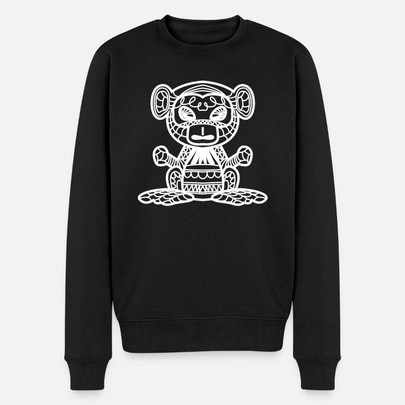 Monkey Tribals Monkey - Men's Premium Organic Jumper - black