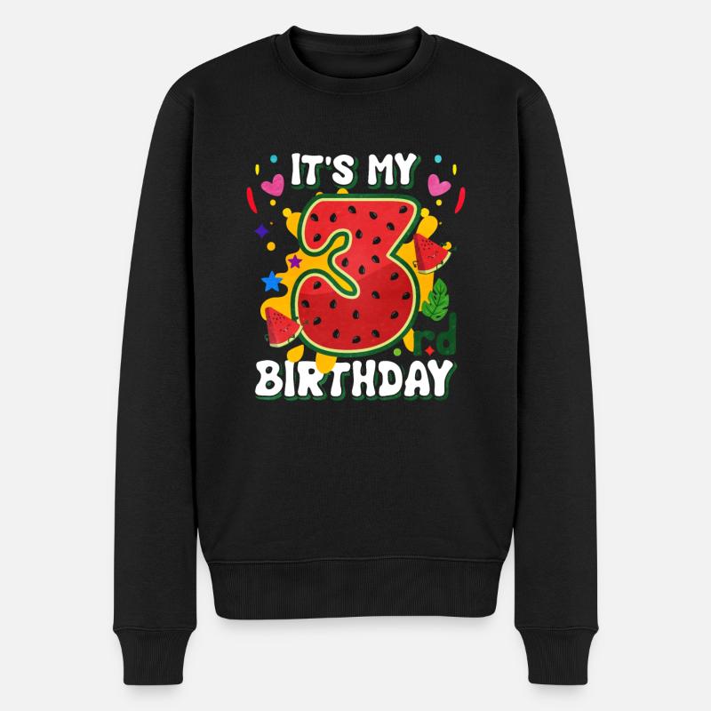 3ème anniversaire Pastèque cadeau d’été - Pull Premium bio Homme - noir