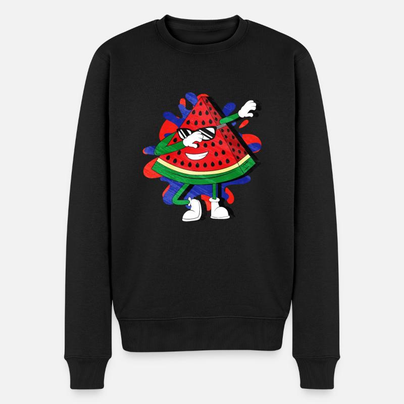 Wassermelone - Männer Premium Bio Pullover - Schwarz