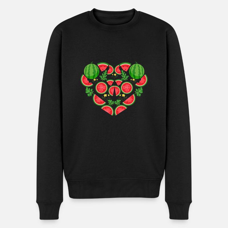 Wassermelone - Männer Premium Bio Pullover - Schwarz