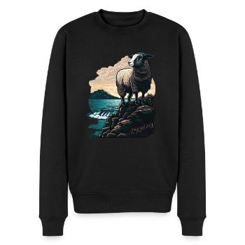 Moutons côtiers - Design amusant pour - Pull Premium bio Homme - noir - Devant - Nico (187cm)