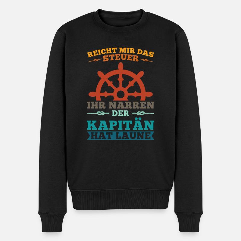 Kapitän Opa Kapitän Grossfather Geschenk - Männer Premium Bio Pullover - Schwarz