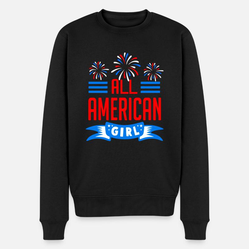 Alle amerikanischen Mädchen - Männer Premium Bio Pullover - Schwarz