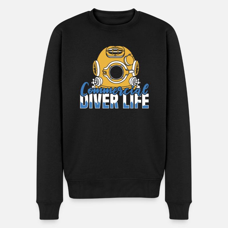 Tauchen Taucher Kommerzielles Tauchen - Männer Premium Bio Pullover - Schwarz