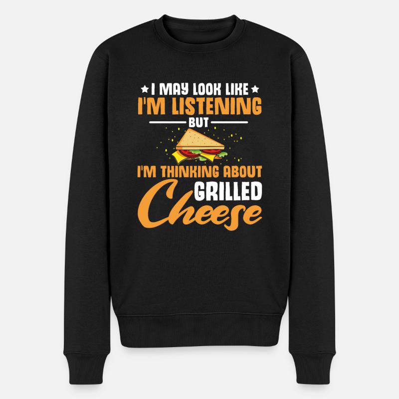 Amour Fromage Grillé Hommes Femmes - Pull Premium bio Homme - noir