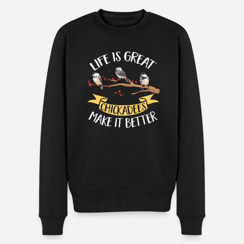 Observation des oiseaux mésanges - Pull Premium bio Homme - noir