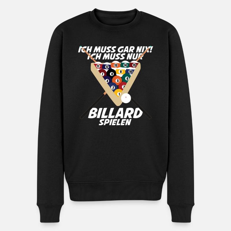 Poolbillard Snooker Billard - Männer Premium Bio Pullover - Schwarz