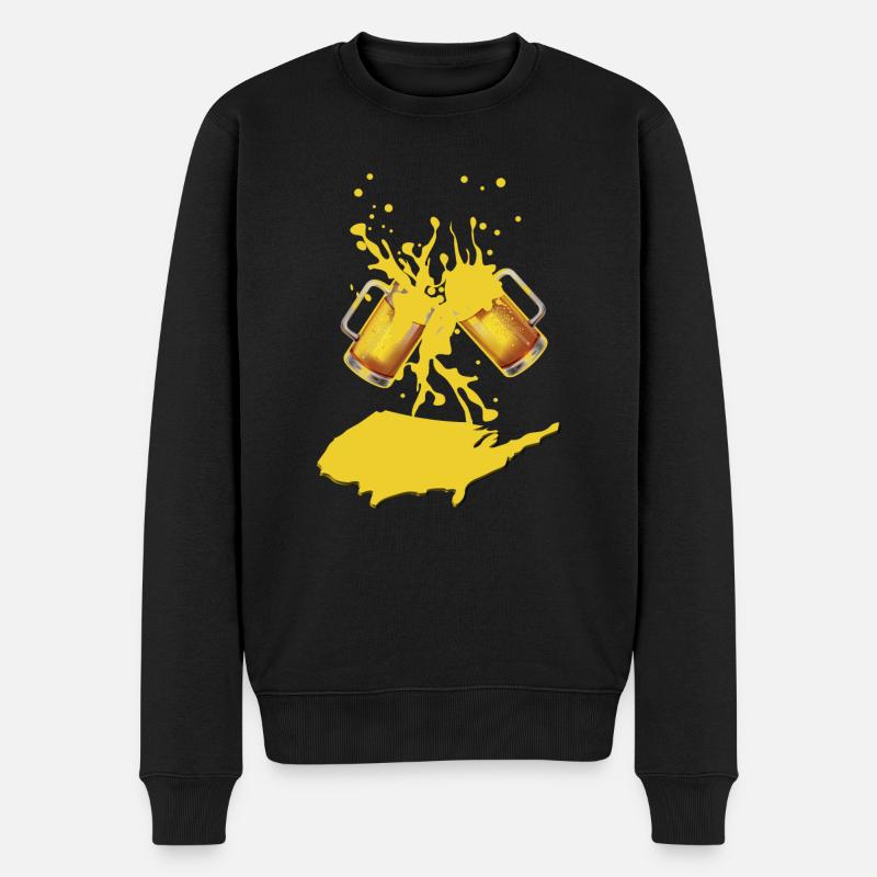 4. Juli Bier USA - Männer Premium Bio Pullover - Schwarz