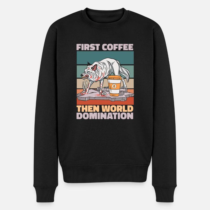 Café Wolf - Pull Premium bio Homme - noir