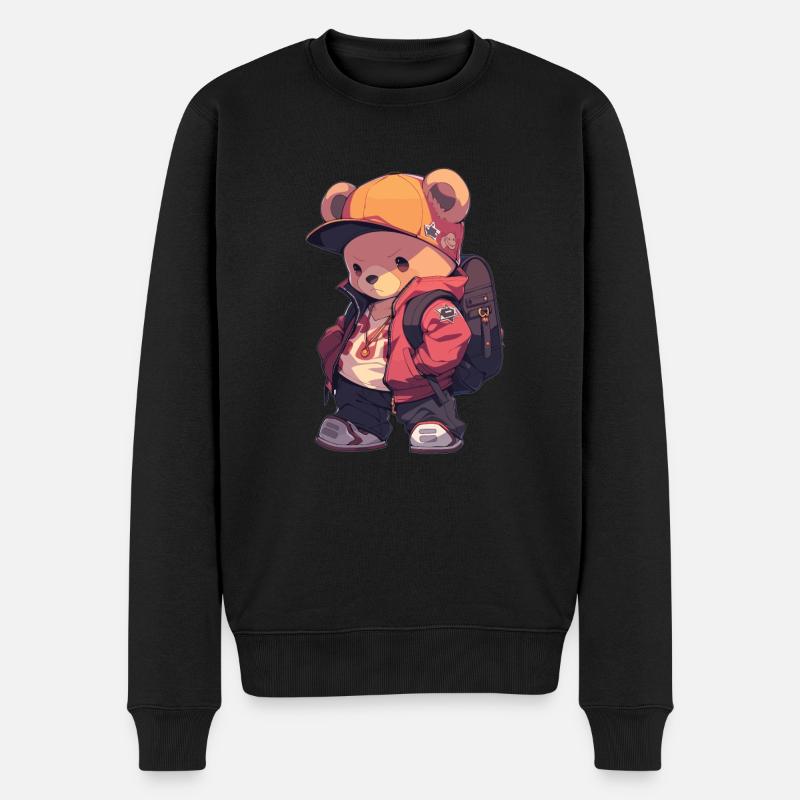 Bär Bären Braunbär Bären Baby Bär - Männer Premium Bio Pullover - Schwarz